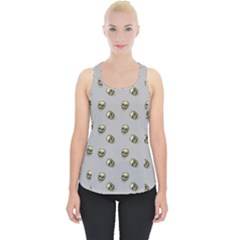 Skull Grey Pattern Piece Up Tank Top