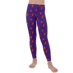 Kawaii Pumpkin Purple Kids  Lightweight Velour Leggings