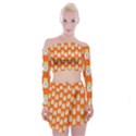 Ghost Pet Orange Off Shoulder Top with Mini Skirt Set View1