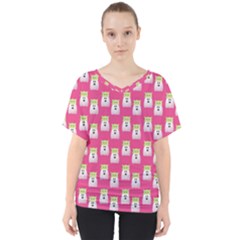 Ghost Pet Pink V-neck Dolman Drape Top by snowwhitegirl