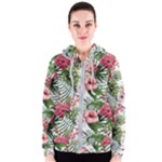 Red monstera flowers Women s Zipper Hoodie