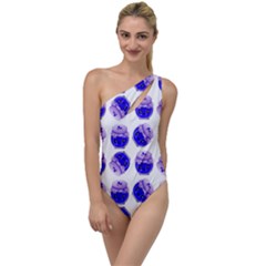 Kawaii Blueberry Jam Jar Pattern To One Side Swimsuit by snowwhitegirl