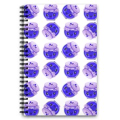 Kawaii Blueberry Jam Jar Pattern 5 5  X 8 5  Notebook by snowwhitegirl