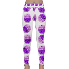 Kawaii Grape Jam Jar Pattern Classic Yoga Leggings by snowwhitegirl