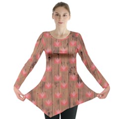 Zen Lotus Wood Wall Long Sleeve Tunic 