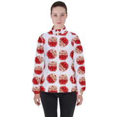 Kawaii Jam Jar Pattern High Neck Windbreaker (women)