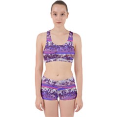 Abstract Pastel Pink Blue Work It Out Gym Set by snowwhitegirl