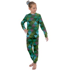 Green Geometric Kids  Long Sleeve Set 