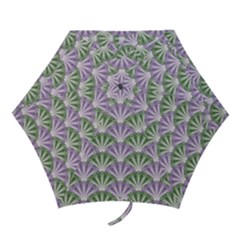 Vintage Scallop Violet Green Pattern Mini Folding Umbrellas by snowwhitegirl