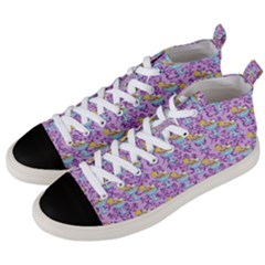 Paisley Lilac Sundaes Men s Mid-top Canvas Sneakers by snowwhitegirl