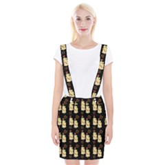 Victorian Skeleton Black Braces Suspender Skirt by snowwhitegirl