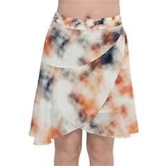 Multicolored Blur Abstract Texture Chiffon Wrap Front Skirt by dflcprintsclothing