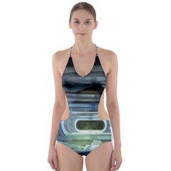 Spaceship Interior Stage Design Cut-out One Piece Swimsuit by Pakrebo