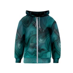 Abstract Graphics Water Web Layout Kids  Zipper Hoodie by Pakrebo