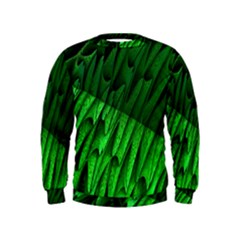 Fractal Rendering Background Green Kids  Sweatshirt by Pakrebo