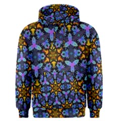 Blue Flowers Wallpaper Backgrounds Men s Pullover Hoodie