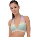 Balmy Pastel Seashore Halter Plunge Bikini Top View1