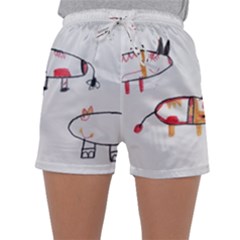 Children Children Drawing Flock Sleepwear Shorts by Pakrebo