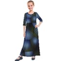 Fractal Rendering Background Green Kids  Quarter Sleeve Maxi Dress View1