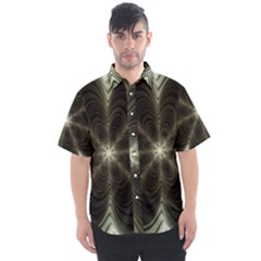 Fractal Silver Waves Texture Men s Short Sleeve Shirt