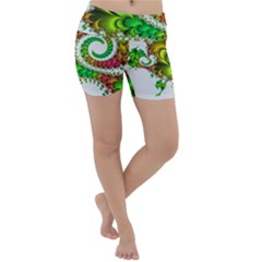 Fractal Abstract Aesthetic Pattern Lightweight Velour Yoga Shorts by Pakrebo