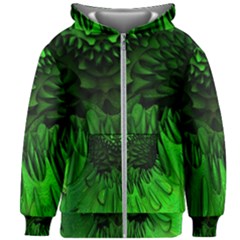 Fractal Rendering Background Green Kids  Zipper Hoodie Without Drawstring by Pakrebo