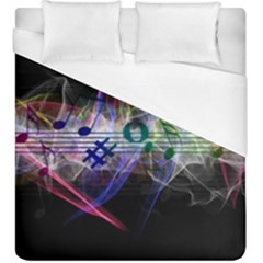 Brush Particles Music Clef Wave Duvet Cover (king Size) by Pakrebo