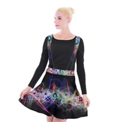 Brush Particles Music Clef Wave Suspender Skater Skirt