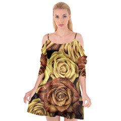 Roses Flowers Love Red Plant Cutout Spaghetti Strap Chiffon Dress