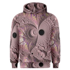 Fractal Tender Rose Cream Men s Overhead Hoodie by Pakrebo