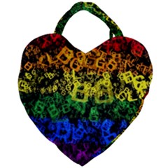 Lgbt Pride Rainbow Gay Lesbian Giant Heart Shaped Tote by Pakrebo