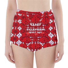 Happy Valentines Every Day High-waisted Bikini Bottoms by pepitasart