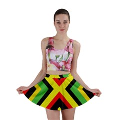 Reggae Vintage Geometric Vibrations Mini Skirt by beautyskulls