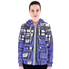 Tardis Painting Women s Zipper Hoodie by Sudhe