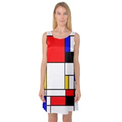 Bauhouse Mondrian Style Sleeveless Satin Nightdress