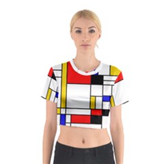 Bauhouse Mondrian Style Cotton Crop Top by lucia