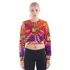 Boho Hippie Bus Cropped Sweatshirt by lucia