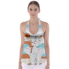 Africa Elephant Animals Animal Babydoll Tankini Top by Sudhe