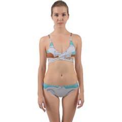 Africa Elephant Animals Animal Wrap Around Bikini Set