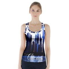 Abstract Of Downtown Chicago Effects Racer Back Sports Top by Sudhe