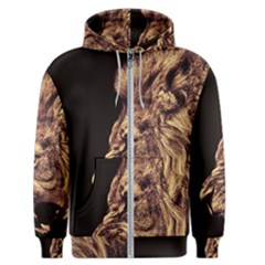 Angry Male Lion Gold Men s Zipper Hoodie by Sudhe