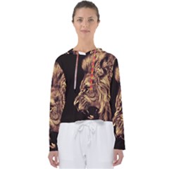 Angry Male Lion Gold Women s Slouchy Sweat by Sudhe