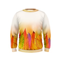 Autumn Leaves Colorful Fall Foliage Kids  Sweatshirt by Sudhe