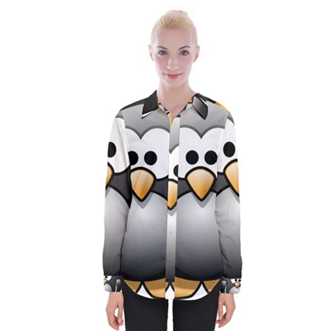 Penguin Birds Aquatic Flightless Womens Long Sleeve Shirt by Sudhe