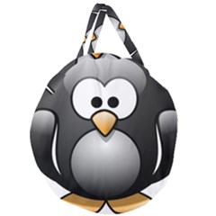 Penguin Birds Aquatic Flightless Giant Round Zipper Tote by Sudhe