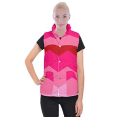 Geometric Shapes Magenta Pink Rose Women s Button Up Vest by Sudhe