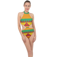 Burger Bread Food Cheese Vegetable Halter Side Cut Swimsuit by Sudhe