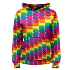 Rainbow 3d Cubes Red Orange Women s Pullover Hoodie by Sudhe