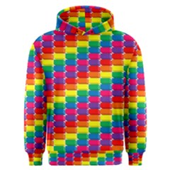 Rainbow 3d Cubes Red Orange Men s Overhead Hoodie by Sudhe