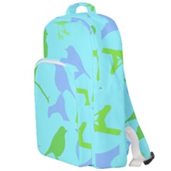 Bird Watching - Light Blue Green- Double Compartment Backpack by WensdaiAmbrose